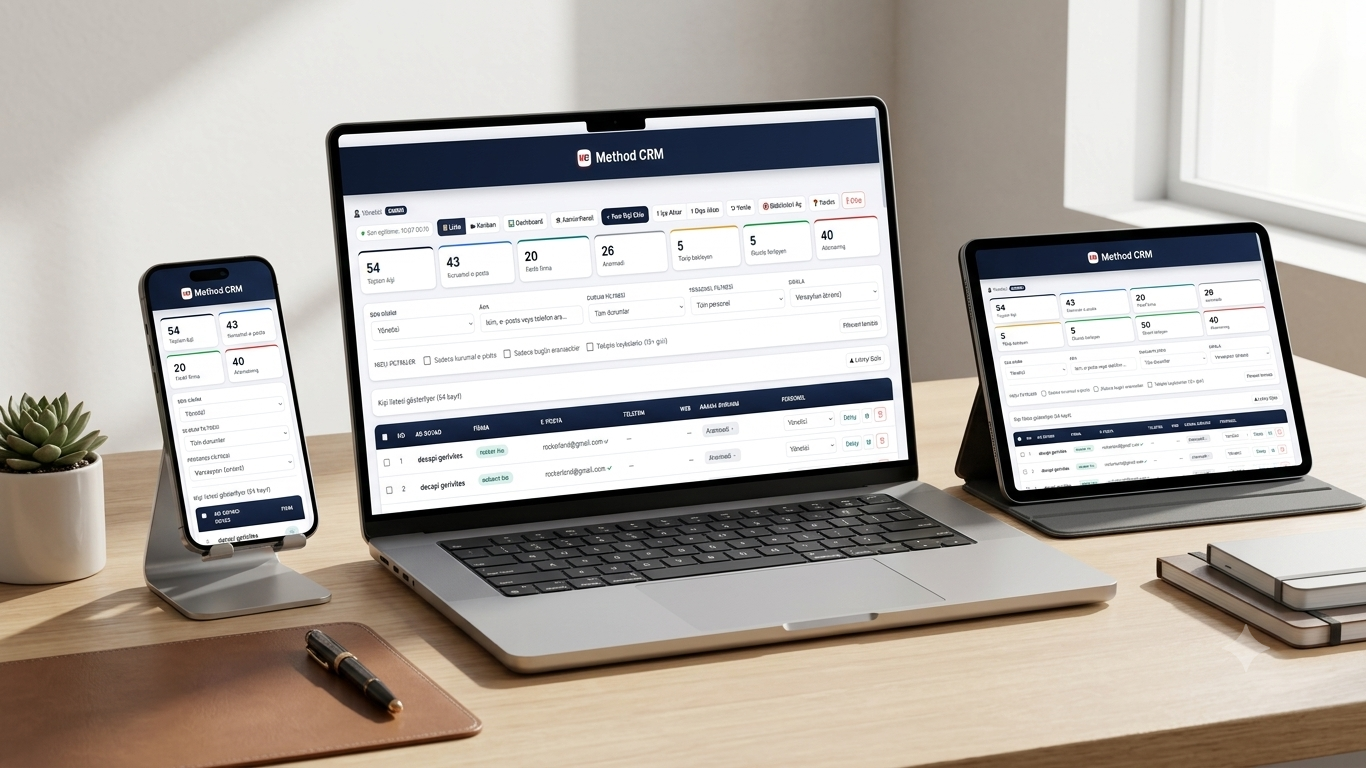 Method CRM Dashboard Arayüzü
